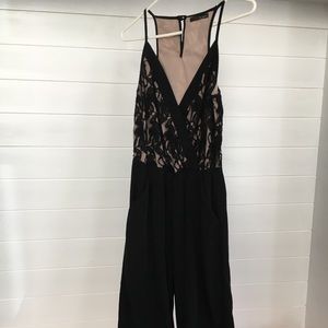 Fancy black lace jumper with black legs -POCKETS!